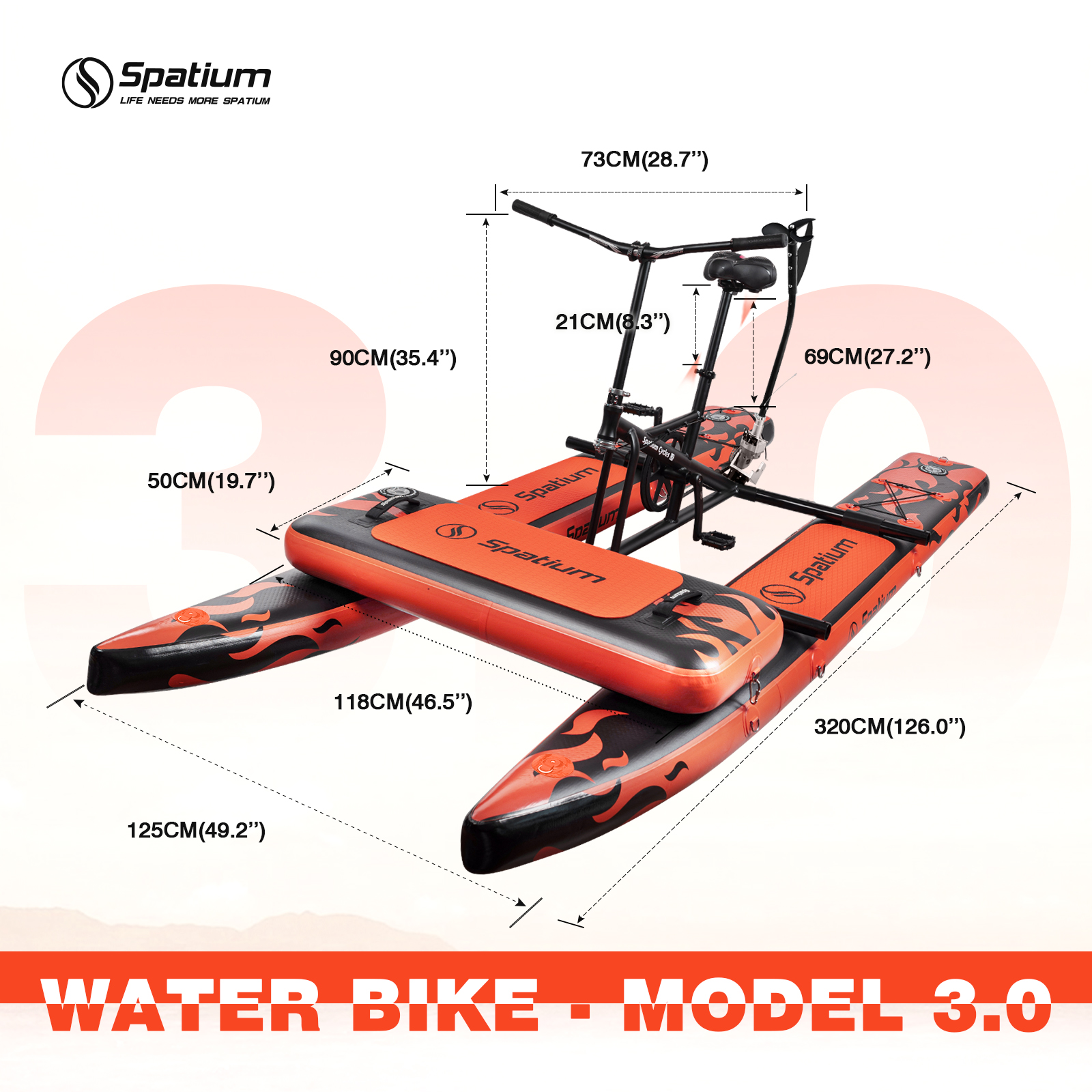 Spatium Sup Water Bike 3.0 Inf - Fishing Kayak Pedal Drive のレビューと価格